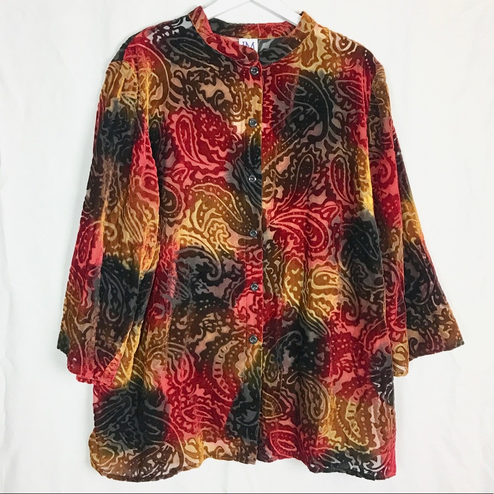 NEW WITH TAG JM Collection Button Down Blouse 2X